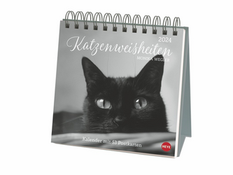 Katzen Weisheiten Premium-Postkartenkalender 2024